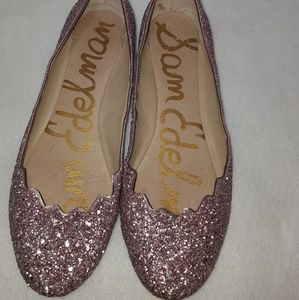 Sam Edelman Pink Glitter Ballet Flats